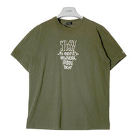 STUSSY ステューシー ワールドツアー 前面プリント Tシャツ カーキ sizeL 瑞穂店