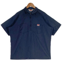 90's BEN DAVIS ベンデイビス ハーフジップ ワークシャツ 三角タグ ネイビー USA製 Size XL 福生店