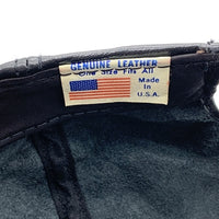 80-90's オールレザーキャップ ブラック 無地 USA製 福生店