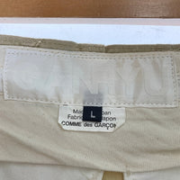 GANRYU COMME des GARCONS ガンリュウ EN-P003 シンチバック サルエル チノパンツ ベージュ sizeL※股部分汚れあり 瑞穂店