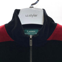 RALPH LAUREN ラルフローレン 90s ベロアボーダーハーフジップ レッド×ブラック sizeL 瑞穂店