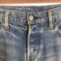 TMT ティーエムティー ダメージ リペア加工 ストレートデニムパンツ インディゴ TPT-S1503 Size M30 福生店