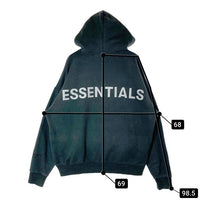 ESSENTIALS エッセンシャルズ バックプリント パーカー ブラック sizeM※使用感あり 瑞穂店