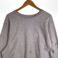 80's Champion チャンピオン REVERSE WEAVE リバースウィーブ トリコロール プリントタグ クルーネックスウェット グレー USA製 Size XL 福生店