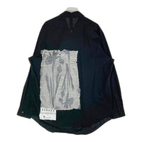 Yohji Yamamoto ヨウジヤマモト GT-B19-020 GroundY グラウンドワイ Basic Shirt English Newspaper x Antique Flower PatternA プリント シャツ ブラック size3 瑞穂店