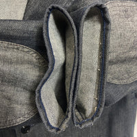 EVISU エヴィス Hidehiko Yamane デニム 3B テーラードジャケット インディゴ エルボーパッチ カモメピンズ 黒ペンキ Size 42 瑞穂店