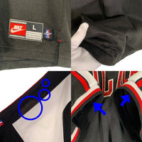 90's~ NIKE ナイキ CHICAGO BULLS シカゴ・ブルズ プルオーバートップス 刺繡 ワッペン ブラック ホワイト レッド Size L 福生店