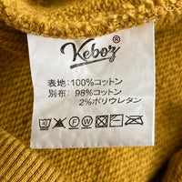 KEBOZ ケボズ ワンポイント刺繍 スウェットトレーナー イエロー sizeL 瑞穂店