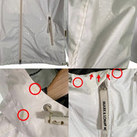 MARK&LONA マークアンドロナ 22FW Maze Multiple Hood Jacket ポリエステル フーデッドジャケット ホワイト ロゴプリント 薄手 MLM-2C-AD01 Size 48 福生店
