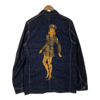 HELLER’S CAFE ヘラーズカフェ 1950's Military Art Denim Coverall デニムカバーオール アートプリント インディゴ Size 38 福生店