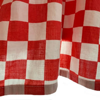 50's CHECKER FLAG チェッカーフラッグ 半袖 オープンカラーシャツ コットン レッド ホワイト Size L 福生店