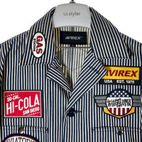 AVIREX アヴィレックス 783-3152010 ANTIFOULING COVERALL JACKET アンチフォーリングカバーオール ストライプ ネイビー sizeM 瑞穂店