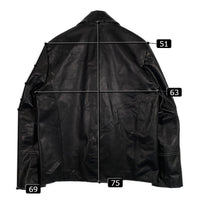 FORCES JACKETS Leather NAVY PEA COAT レザーネイビーピーコート ブラック ボタン1個欠品 Size L 福生店