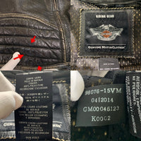 Harley-Davidson ハーレーダビッドソン バッファローレザー シングルライダースジャケット ブラック ワッペン Size L 福生店
