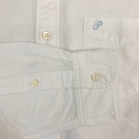 Pherrow's フェローズ ワンポイント刺繍 オックスフォード B.D 長袖シャツ ホワイト size15 MEDIUM 瑞穂店