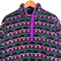 L.L.Bean エルエルビーン Sweater Fleece Pullover セーターフリースプルオーバー ジャケット ニット スナップ ブラック パープル Size XL-R 福生店