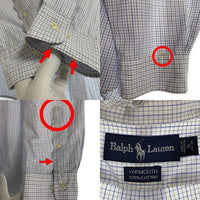 Ralph Lauren ラルフローレン YARMOUTH ボタンダウンチェックシャツ ホワイト Size 16 福生店