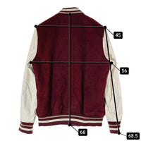 glamb グラム 袖フェイクレザー ウールスタジャン ダブル GB15WT/JKT11 バーガンディー Size 4 瑞穂店