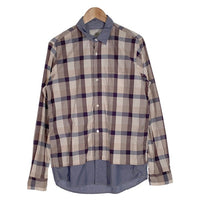 BLACK&BLUE ブラックアンドブルー リバーシブルシャツ チェック シャンブレー Size 4 福生店