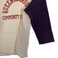 WAREHOUSE ウエアハウス QUEENSBOROUGH プリント 七分袖 カットソー ホワイト ネイビー Size M 福生店