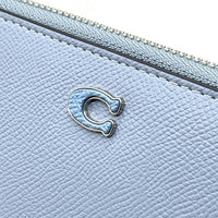 COACH コーチ CJ884 PVCレザー ラウンドファスナーウォレット 長財布 ライトブルー 福生店