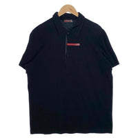 PRADA SPORT プラダスポーツ 鹿の子 ポロシャツ 半袖 ブラック Size L 福生店
