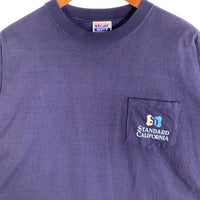 STANDARD CALIFORNIA スタンダードカリフォルニア ヘビーウェイト シールドロゴプリント ポケットTシャツ ネイビー Size XL 福生店