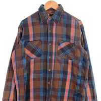 80's BIG MAC ビッグマック フランネルチェックシャツ ブラウン ブルー USA製 Size M 福生店