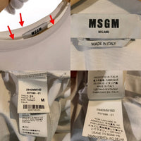 MSGM エムエスジーエム フロントロゴプリント ロングスリーブTシャツ ホワイト 2940MM160 Size M 福生店