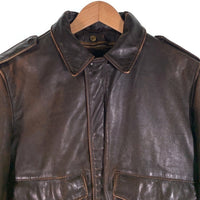 Schott ショット レザーフライトジャケット ブラウン 襟ボア 184SM Size 38 福生店