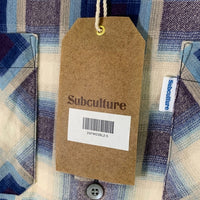 Subculture サブカルチャー COTTON CHECK SHIRT コットン チェック 長袖 シャツ ブルー SCTP-A2605 Size 2 福生店