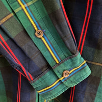 POLO COUNTRY RALPH LAUREN ポロカントリー ラルフローレン 両ポケット タータンチェック 長袖シャツ グリーン sizeL 瑞穂店