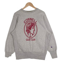 90's Champion チャンピオン CORNELL GLEE CLUB プリント リバースウィーブ クルーネックスウェットトレーナー アッシュグレー USA製 トリコ刺繡 Size M 福生店