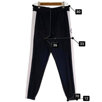MONCLER モンクレール PANTALONE LUNGO SWEAT BOTTOMS ポリエステル スウェット パンツ ブラック ホワイト 27104558IVHD Size S 福生店
