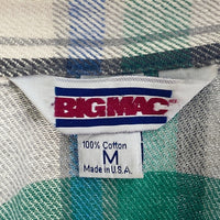 BIG MAC ビッグマック 80's USA製 ヘビーネル ネルシャツ グレーxグリーン sizeM 瑞穂店