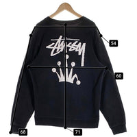 STUSSY ステューシー ロゴ 王冠 バックプリント クルーネックスウェット ブラック Z3000SAS19 Size L 福生店