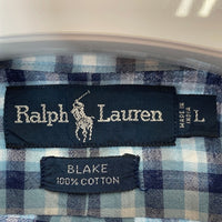 Ralph Lauren ラルフローレン BLAKE インド綿 半袖チェックシャツ ブルー sizeL 瑞穂店