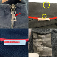 PRADA SPORT プラダスポーツ ハーフジップ プルオーバースウェットトレーナー ラグランスリーブ ブラック Size L 福生店