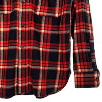 40's ウールシャツ マチ付 レッド ブラック ブランド不明 Size M 相当 福生店