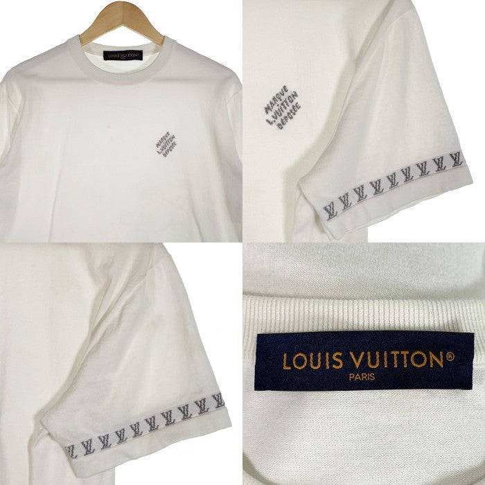 Louis Vuitton ルイヴィトン 24SS モノグラムジャガードロゴ クルーネックTシャツ 半袖 ホワイト RM242MQ Z34  HRN42W Size M 福生店