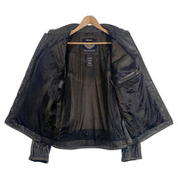 Harley-Davidson ハーレーダビッドソン バッファローレザー シングルライダースジャケット ブラック ワッペン Size L 福生店