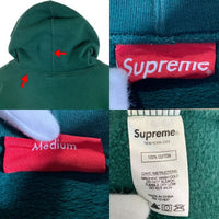 SUPREME シュプリーム 18AW Text Stripe Hooded Sweatshirt テキストストライプ プルオーバースウェットパーカー グリーン Size M 福生店