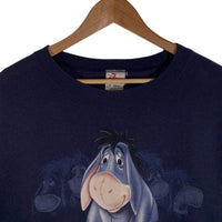 90's EEYOR イーヨー プリント スウェットクルーネックトレーナー ネイビー The Disney Store Size XL 福生店