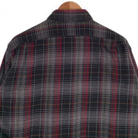 90's Polo by Ralph Lauren ポロ バイ ラルフローレン MARLOWE 長袖 フランネルシャツ シャドーチェック チャコール バーガンディー Size L 福生店