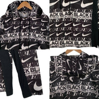 BLACK COMME des GARCONS ブラックコムデギャルソン 19AW NIKE ナイキ LOGO ZIP PARKA ロゴジップパーカー ブラック ホワイト 総柄 1D-T107 AD2019 Size XL 福生店