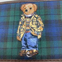 Polo Ralph Lauren ポロラルフローレン ポロベア ギンガムチェック カードケース ブラウン×グリーン 瑞穂店