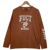 90's FUCT ファクト NYC SKATE エヌワイシースケート L/S T Shirt 長袖 Tシャツ ブラウン シルバー Size L 福生店