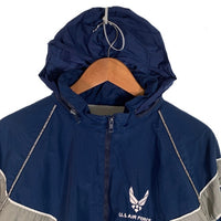 00's U.S.AIR FORCE 米空軍 ナイロン トレーニングジャケット ネイビー リフレクター 04年会計 8415-01-518-4607 Size M-R 福生店
