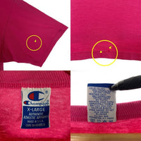 90's Champion チャンピオン ロゴプリント Tシャツ ピンク USA製 Size XL 福生店