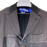 JUNYA WATANABE COMME des GARCONS MAN ジュンヤワタナベ コムデギャルソンマン WL-C001 AD2013 パッチワーク 3つボタン コート ブラック sizeS 瑞穂店